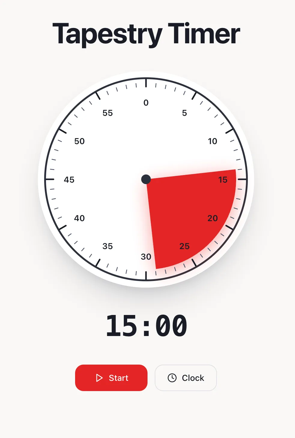 Tapestry Timer focused session screen